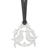 Dower & Hall Two Turtle Doves' Christmas Decoration In Silver In Silver