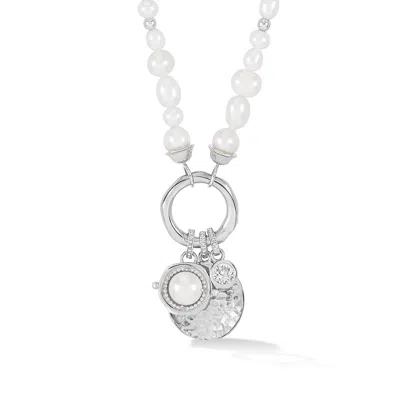 Dower & Hall 'venus' Beaded Narrative™ Talisman Charm Necklace In Silver