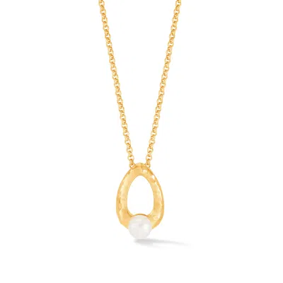 Dower & Hall Waterfall Pearl Droplet Pendant In Gold