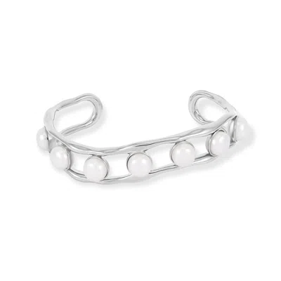 DOWER & HALL WATERFALL WHITE PEARL CUFF BANGLE