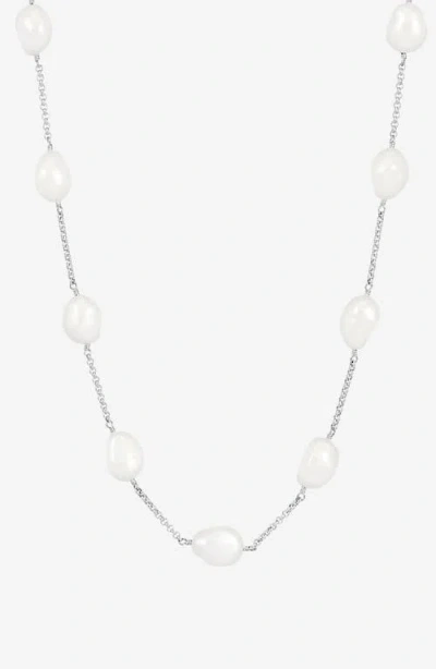 Dower & Hall White Baroque Pearl Chain Necklace