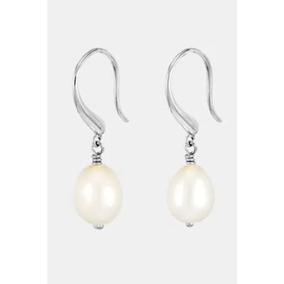 Dower & Hall White Baroque Pearl Earrings In Gray