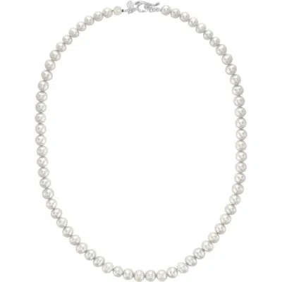 Dower & Hall White Freshwater Pearl Necklace In Metallic