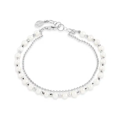 Dower & Hall White Freshwater Timeless Pearl Bracelet In Metallic