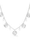 Dower & Hall White Pearl And Disc Collar Necklace In 银色