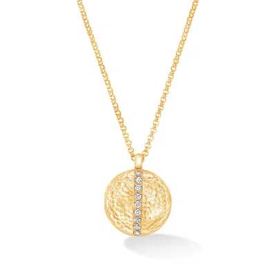 Dower & Hall White Sapphire 16mm Round Lumiere Locket In Orange