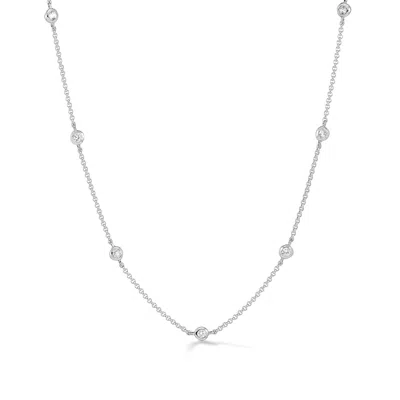 Dower & Hall White Sapphire Dewdrop Chain Necklace In Metallic