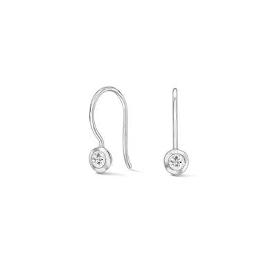 Dower & Hall White Sapphire Dewdrop Earrings In Silver
