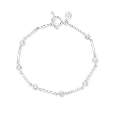 Dower & Hall White Sapphire Dewdrops Link Bracelet In Metallic