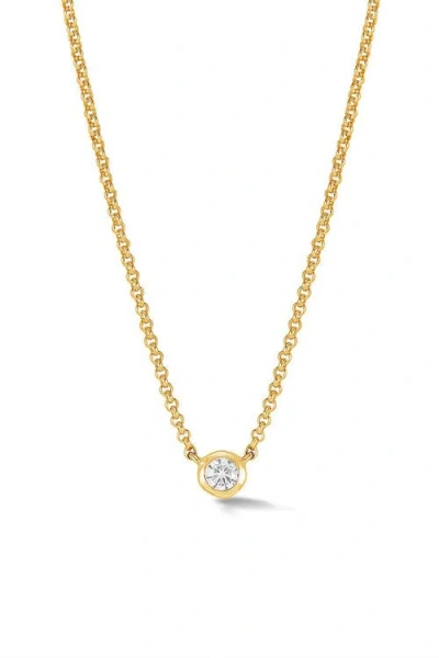 Dower & Hall White Sapphire Round Dewdrop Pendant In Gold