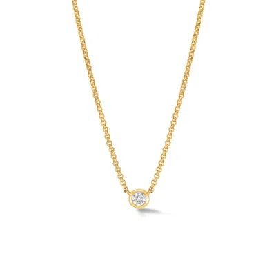 Dower & Hall White Sapphire Round Dewdrop Necklace In Gold