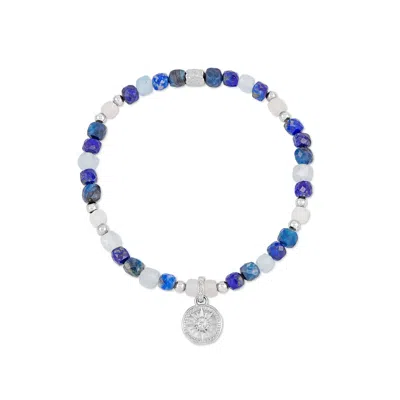 Dower & Hall White Sapphire 'true North' Narrative™ Talisman Charm Bracelet In Multi