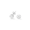 Dower & Hall White Timeless Freshwater Pearl Studs In Silver
