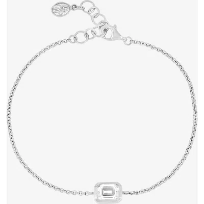 Dower & Hall White Topaz Octagon Chain Bracelet In Metallic