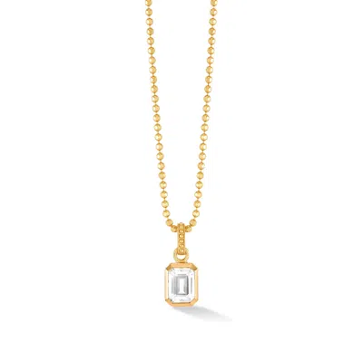 Dower & Hall White Topaz Octagon Necklace In Gold
