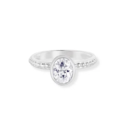 Dower & Hall White Topaz Oval Granular Dotty Twinkle Ring In Multi