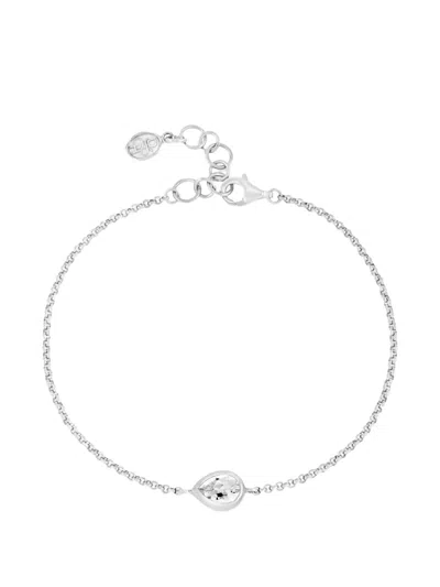 Dower & Hall White Topaz Pear-chain Bracelet In Silver
