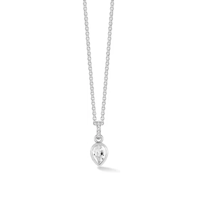 Dower & Hall White Topaz Peardrop Necklace In Silver