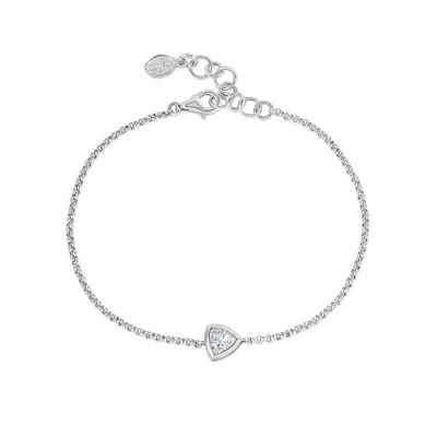 Dower & Hall White Topaz Trillion Chain Bracelet In Silver