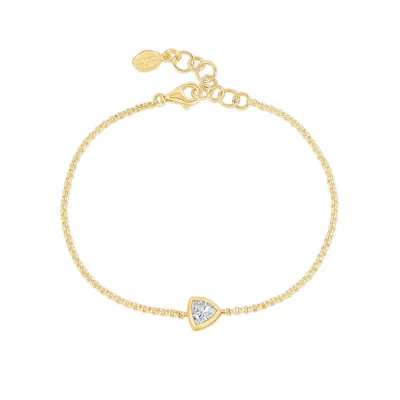 Dower & Hall White Topaz Trillion Chain Bracelet In Gold