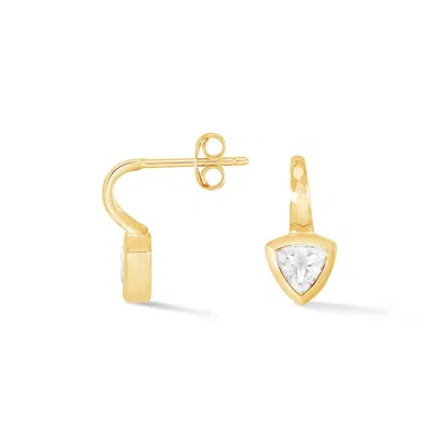 Dower & Hall White Topaz Trillion Tutti Frutti Earrings In Gold