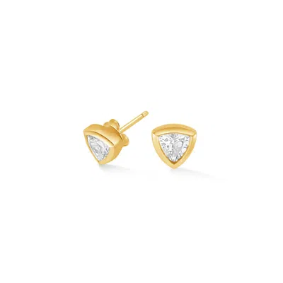 Dower & Hall White Topaz Trillion Tutti Frutti Studs In Metallic