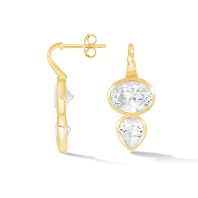 Dower & Hall White Topaz Tutti Frutti Earrings In Gold