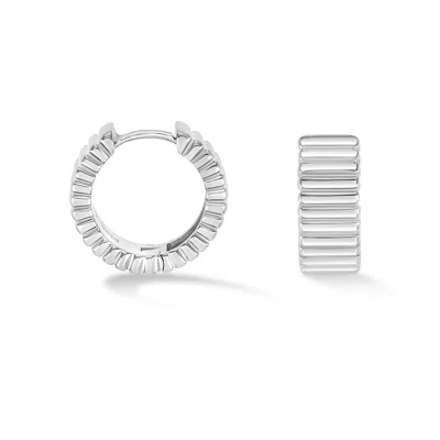 Dower & Hall Wide Humbug Huggie Hoops In Silver,gold,striped