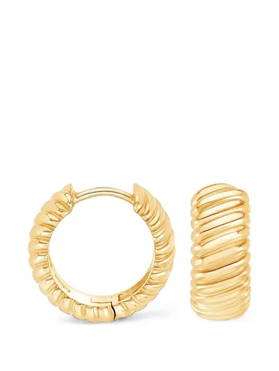 Dower & Hall Wide Twist Huggie Earrings In Gold