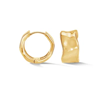 Dower & Hall Wide Waterfall Huggie Hoops In Gold
