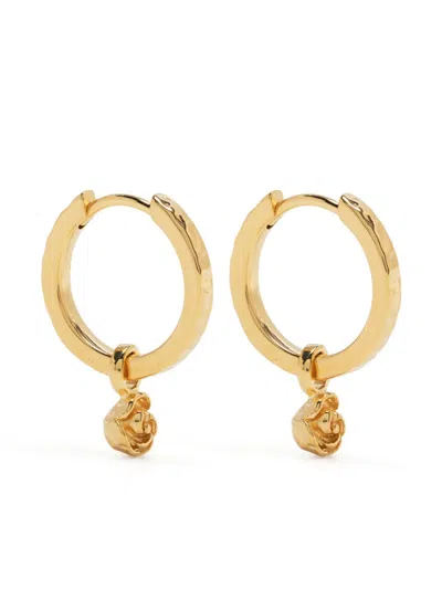 Dower & Hall Wild Rose Huggie Hoop Earring In Gold