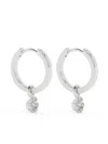 Dower & Hall Wild Rose Huggie Hoop Earrings In Silver