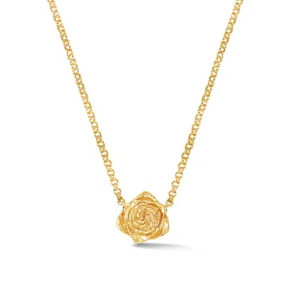 Dower & Hall Wild Rose Single Bloom Pendant In Silver,floral,gold