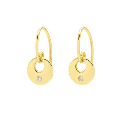 Dower & Hall Women's 14k Yellow Gold Donut Pebble Drop Earrings 3pt Diamonds