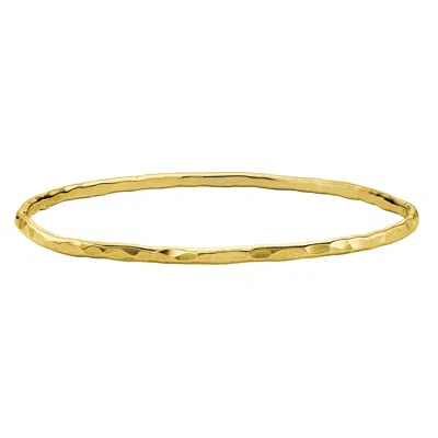 Dower & Hall Women's 18ct Yellow Gold Vermeil 3mm Hammered Bangle In Gray