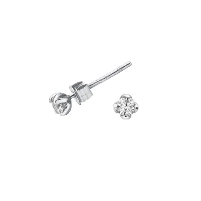 DOWER & HALL WOMEN'S 3MM WHITE SAPPHIRE ORISSA STUDS IN SILVER