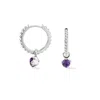 Dower & Hall Women's Amethyst Charm On Large Dotty Orissa Hoops In Silver In Blue