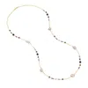 Dower & Hall Women's Amethyst Garnet & Onyx Array Necklace In Gold Vermeil