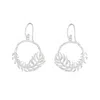 Dower & Hall Women's Angel Feather Circle Drop Earrings In Silver In Metallic