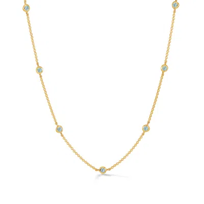 DOWER & HALL WOMEN'S AQUAMARINE DEWDROP CHAIN NECKLACE IN GOLD VERMEIL