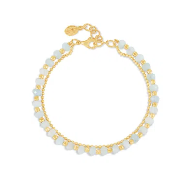 Dower & Hall Women's Aquamarine Orissa Bracelet In Gold Vermeil