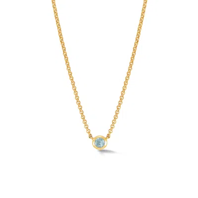 DOWER & HALL WOMEN'S AQUAMARINE ROUND DEWDROP PENDANT IN GOLD VERMEIL