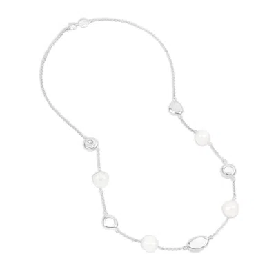 Dower & Hall Women's Baroque Pearl & Pebble Necklace In Silver In White
