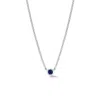 Dower & Hall Round-dewdop Sapphire Pendant Necklace In Silver