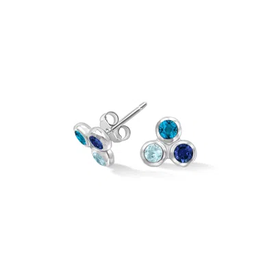Dower & Hall Women's Blues Array Trio Studs In Silver
