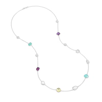 Dower & Hall Women's Candy Gemstones & Pebbles Long Necklace In Silver In Metallic