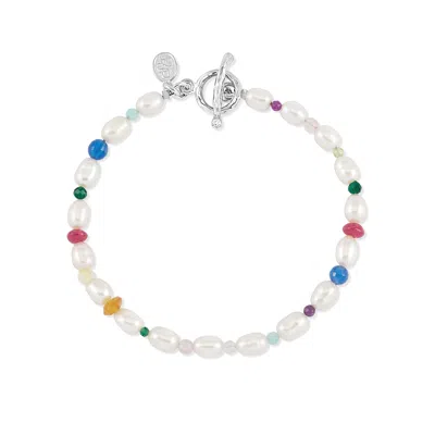 Dower & Hall Women's Carnival Mixed Gemstone Bracelet In White