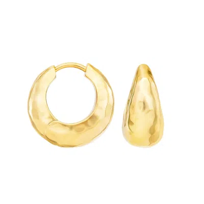 Dower & Hall Women's Chunky Tapered Nomad Huggie Hoops In Gold Vermeil