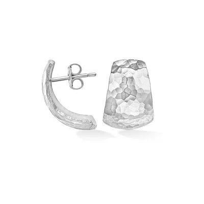 Dower & Hall Women's Chunky Tapering Half Hoop Earrings In Sterling Silver In Metallic