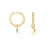 Dower & Hall Women's Dotty Moon Charm Huggie Hoops In Gold Vermeil